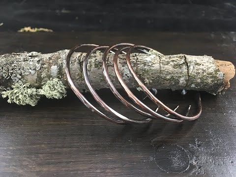 How I Make Hammered Copper Wire Cuff Bracelets