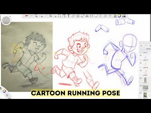 How to draw a Cartoon running pose Correctly | Character Design tutorial | Posing tutorial.