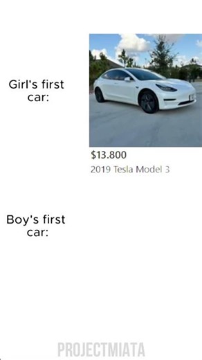 Girls First Car vs Boys 😭💨Tesla Model 3 vs Datsun 240Z | #trends #fyp #cbum #denzel #liriklagu #halo