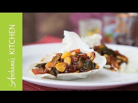 P. F. Chang Style Vegetarian Lettuce Wrap Recipe by Archanas Kitchen