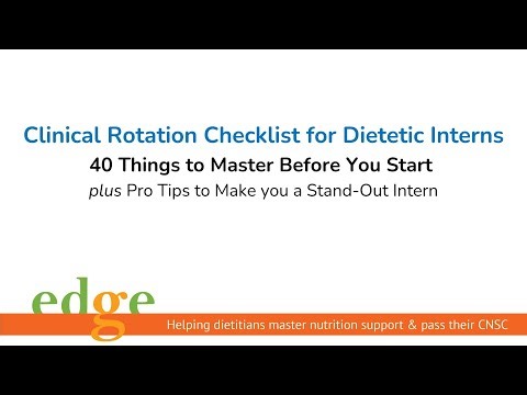 Clinical Rotation Checklist for Dietetic Interns