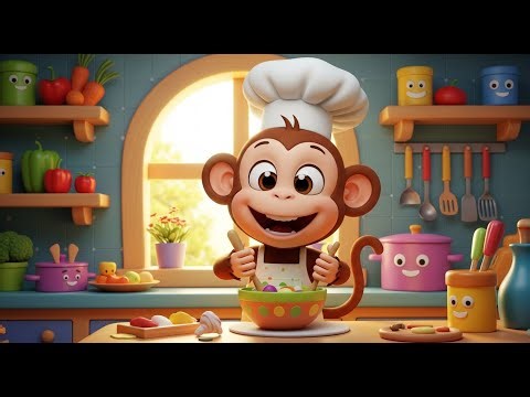 Smiley Monkey Becomes a Chef | Funny and Fun Kids Nursery Rhyme Animation