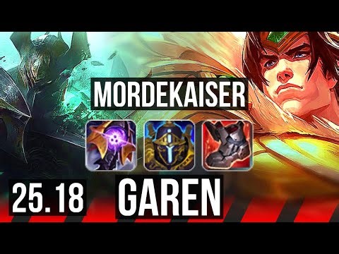MORDEKAISER vs GAREN (TOP) | 6 solo kills, 8/2/10 | KR Diamond | 25.18