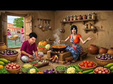 100 सब्जियों Sabji Cooking Challenge Tasty Food Hindi Kahaniya Moral Stories