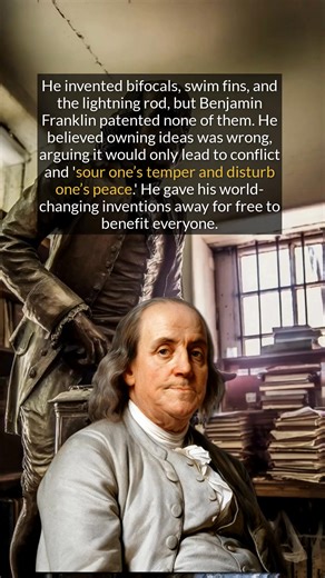 22K views · 573 reactions | Benjamin Franklin valued shared knowledge over personal profit for his many inventions. | Amazing World | Facebook