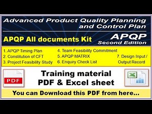 APQP Training material PDF & Excel sheet