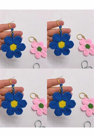 Crochet Flower Keychain Tutorial for Handmade Gifts