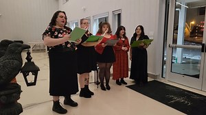 1.6K views · 27 reactions | The Christmas Carolers just started and are AMAZING!!!! SINGING TIL 6:45 | Unique Enchantments Salon & Gift Shoppe | Facebook