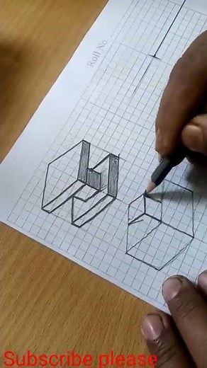 Draw a isometric view. magic of graph paper.