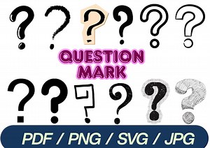 Question Mark SVG Bundle | Unique Question Mark Designs | PNG, JPG, Pdf | Clipart | Instant Digital Download - Etsy