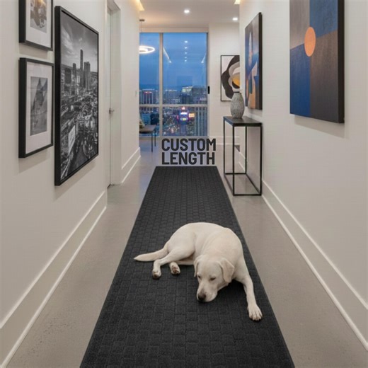 Custom Length Hallway Runner Rug | Anthracite Gray | Any Length Cut to Size | Washable & Non-slip - Etsy