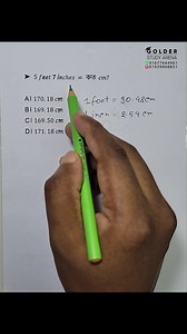 3.6K views · 46 reactions | Convert 5 feet 7 inches to centimeter | Golder Study Arena | Facebook