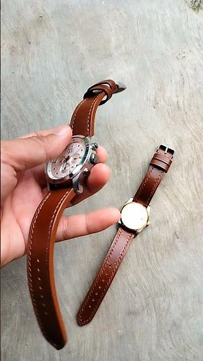 Handmade Brown Leather Watch Strap Hand Stitched#leathercraft#leatherwatchstrap#watchstrap#handmade
