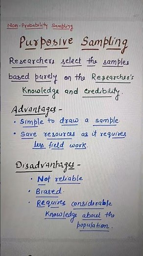 Purposive Sampling. Non- Probability Sampling.#researchmethods #sociology #probability