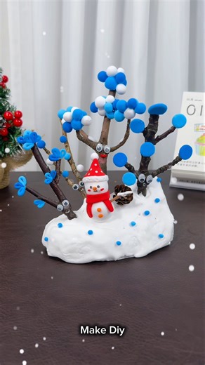 DIY Winter Magic | How to Make Mini Snowman & Snowy Twig Tree | Easy Christmas Craft Tutorial #diy