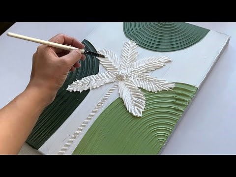 How To Draw a Palm Tree With Texture Paste | Minimal textured art on canvas | Wall Art Painting