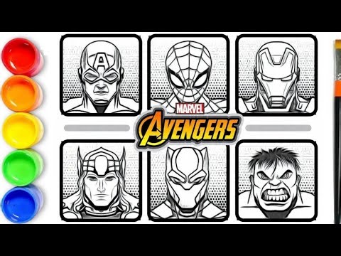 How to draw Avengers | Drawing Avengers | Captain America, Thor, Iron Man, Spider-Man, Hulk