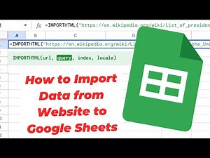 How to Import Data from Website to Google Sheets