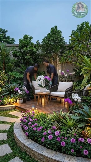 Luxury Backyard Garden Makeover 🌴 Deck, Palm & Pu