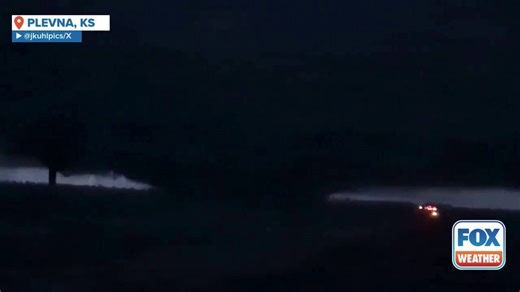 Watch: Massive wedge tornado approaches Plevna, Kansas