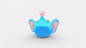Cartoon blue elephant hat - Show costumes - 3D model by ler_cartoon (@lerrrrr)