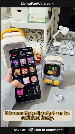 Pixel retro mini TV, lighting up your desk with sound and light