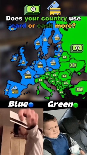 Does your country use card or cash more? 💵💳 #europe #geography #mapping #countries #memes