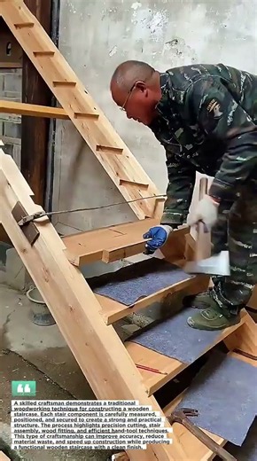 Master Carpenter Builds A Perfect Wooden Staircase