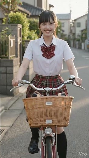 自転車通学女子高生の動画生成