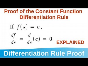 2.5 Proof of the Constant Function Differentiation Rule