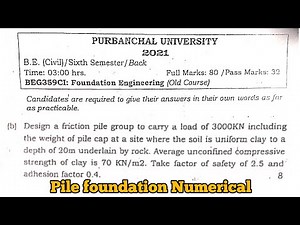 DESIGN PILE FOUNDATION | PILEFOUNDATION NUMERICAL | 2021 PU