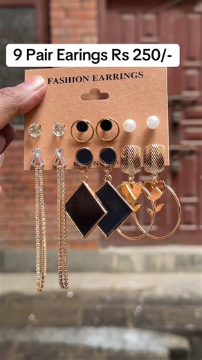 Affordable 9 Pair Earrings Set for Just Rs 250