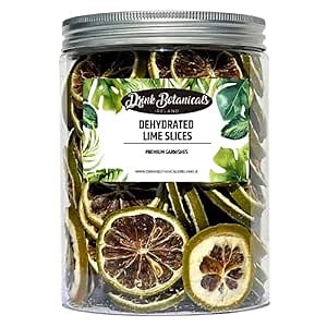 Dehydrated Dried Lime Slices Wheels | 135 + Slices | 100% Natural No Added Sugars | Cocktails, Wreath Making, Tea, Cakes, Garnish Decoration | Limes for Cocktails | PET Jar | 4.2 OZ, 120 Grams