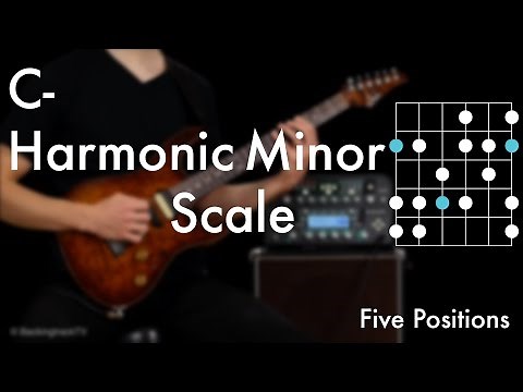 C Harmonic Minor Scale - Five Positions