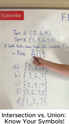 FE Math: Stop Mixing Up Set Symbols! (Intersection) #shorts
