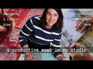 linocut zine + creative commonplace book | a productive studio vlog