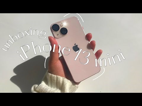 aesthetic pink iphone 13 mini unboxing 🍎 💖 phone & accessories unboxing