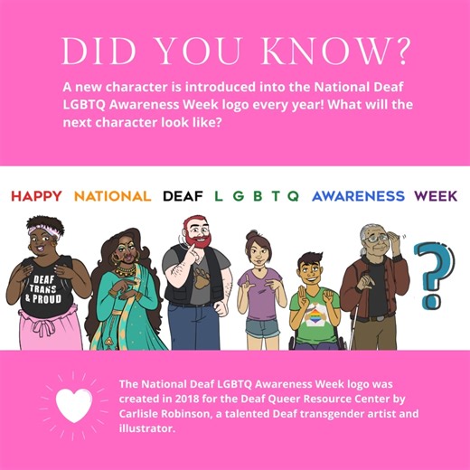 13 reactions | The updated National Deaf LGBTQ Awareness Week logo for 2024 will be released tomorrow! We can’t wait! *** #DeafLGBTQWeek #DeafQueerWeek #DeafQueerPride #DeafLGBTQPride #DeafTransPride #Deaf | Deaf Queer Resource Center | Facebook