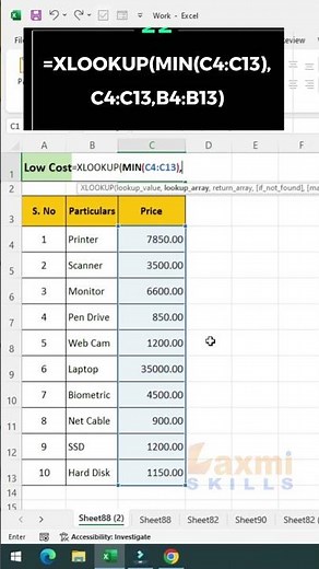 Tricks Of Xlookup Function MS Excel In Telugu | MS Excel In Telugu | #msexcelshorts