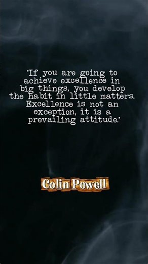 "🌟 Excellence is a Habit 💪 | Inspiring Quote by Colin Powell"