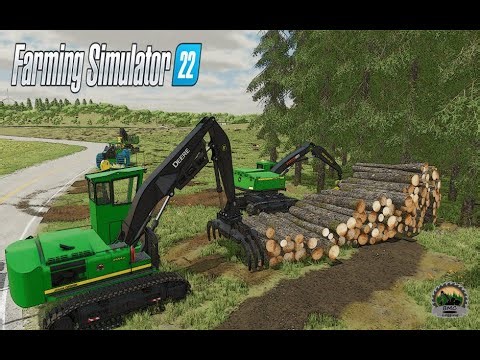 FS22🌲John Deere 2454 D🌲MACK Superliner X🌲SENNEBOGEN 850 E Gantry Logging🌲Loading the train with logs