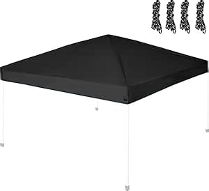 Pop-up Canopy Tent Replacement 10 * 10FT Top for Straight Leg, Instant Canopy Top Cover with Rope and Weight Bag (Black)