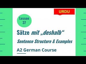 Deshalb in German grammar | Use, Sentence Structure and Examples | Lesson 37 | A2 German Course