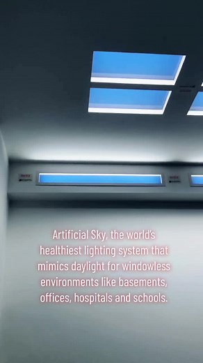 These Artificial Skylights are engineered to increase occupants’ serotonin production, which helps boost energy, enhance learning, stronger memory, positive mood, home sleep cycle and overall improved mental health and wellness. #interiordesign #architecture #mentalhealth #basement #light #biophilicdesign #homedecor #officedesign #winter #trending #underground #viral