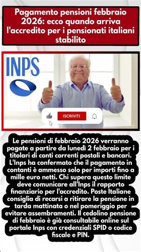 Pensioni febbraio 2026: quando arrivano i soldi? Novità importante dall’Inps che nessuno aspettava