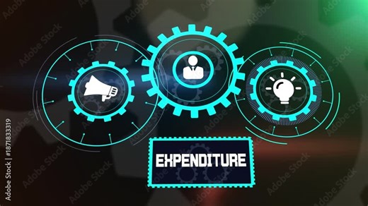 Expenditure and financial cost management for business, professional strategy gears for budget control and innovation