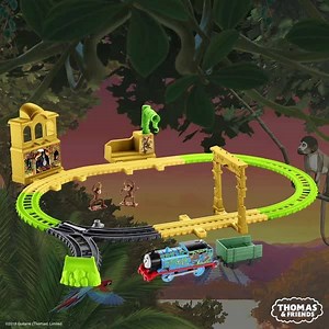 From screen to living room, shop the Monkey Palace️ and your child can help Thomas transport the cheeky monkeys around the track. 🐒 | Thomas & Friends