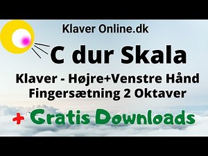 C dur Skala Klaver | Fingersætning 1 & 2 oktaver | Højre og Venstre Hånd | Gratis Downloads |