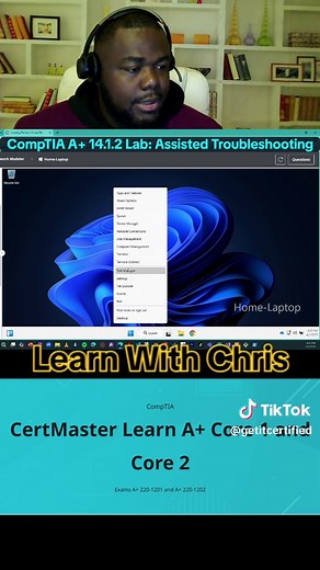 🌐 CompTIA A Lab 14.1.2 — Assisted Troubleshooting This lab demonstrates a structured approach to troubleshooting computer and network issues using step-by-step methods and diagnostic tools, emphasizing logical problem-solving. 🧠 Key Concepts Assisted Troubleshooting Overview: Follows a structured methodology to identify and resolve issues efficiently. Combines hardware inspection, software diagnosis, and user guidance. Reduces trial-and-error and minimizes downtime. CompTIA Exam Tip: Understan