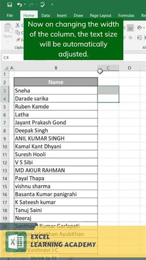 Shrink to fit in excel